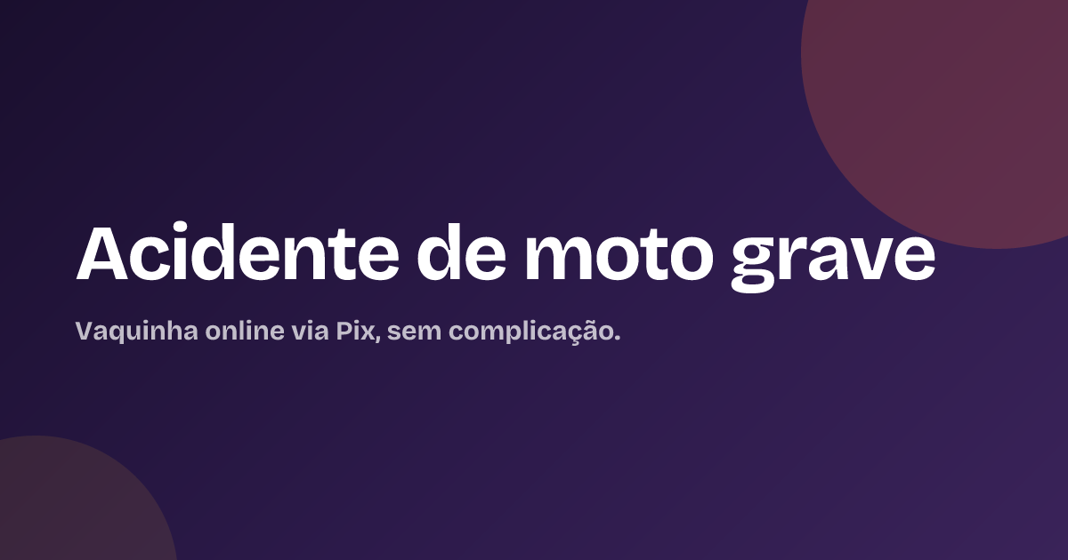 Acidente de moto grave