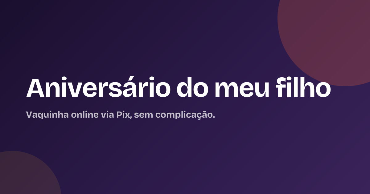 Aniversário do meu filho