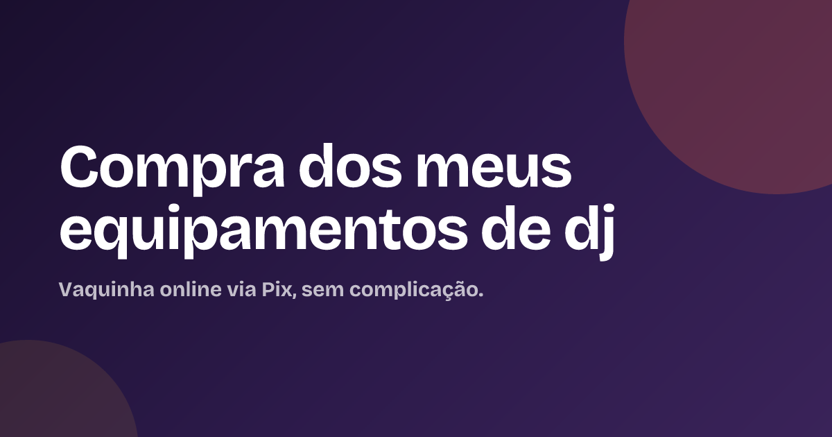 Compra dos meus equipamentos de dj