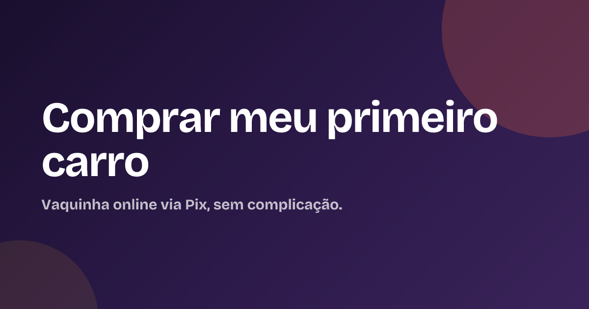 Comprar meu primeiro carro