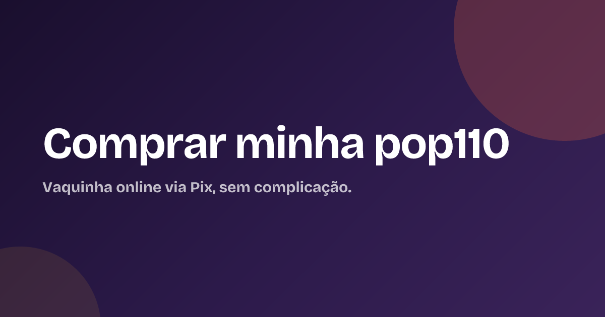 Comprar minha pop110