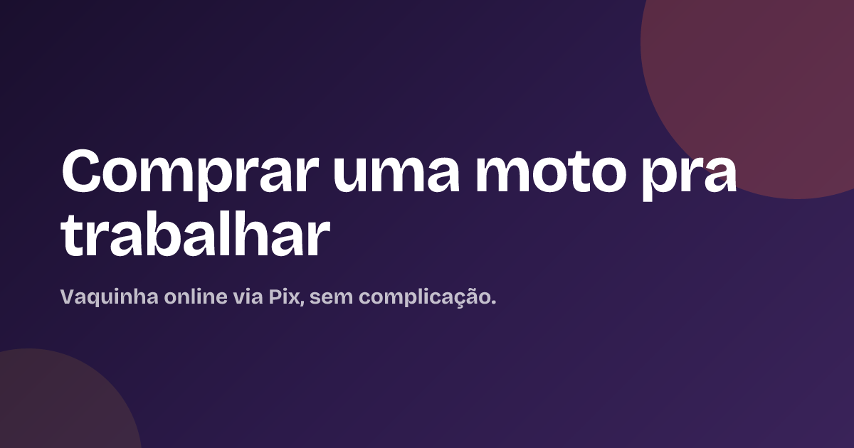 Comprar uma moto pra trabalhar