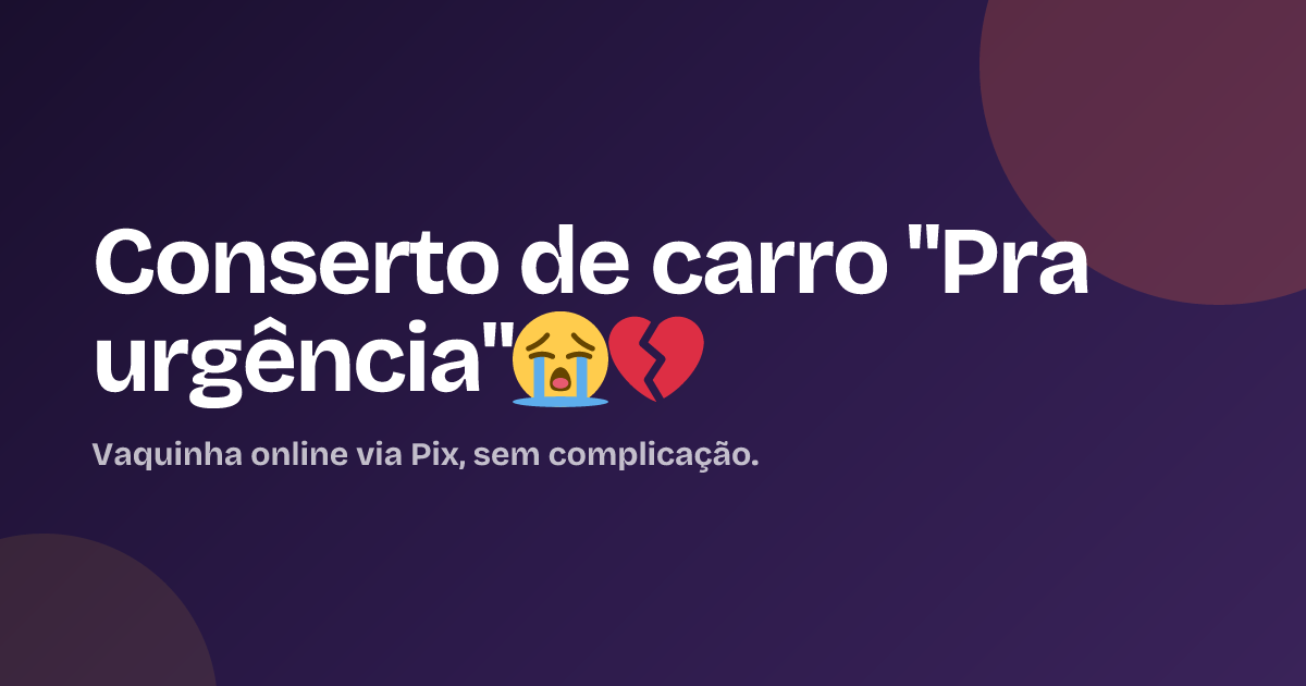 Conserto de carro "Pra urgência"😭💔