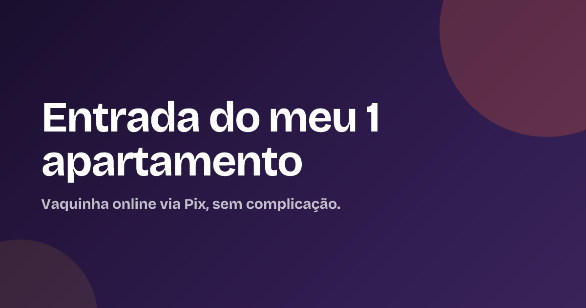 Entrada do meu 1 apartamento