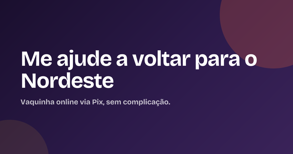 Me ajude a voltar para o Nordeste