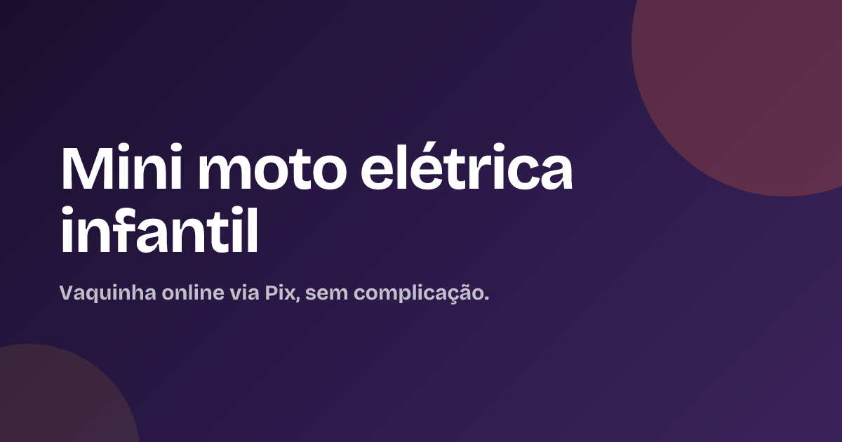 Mini  moto elétrica  infantil
