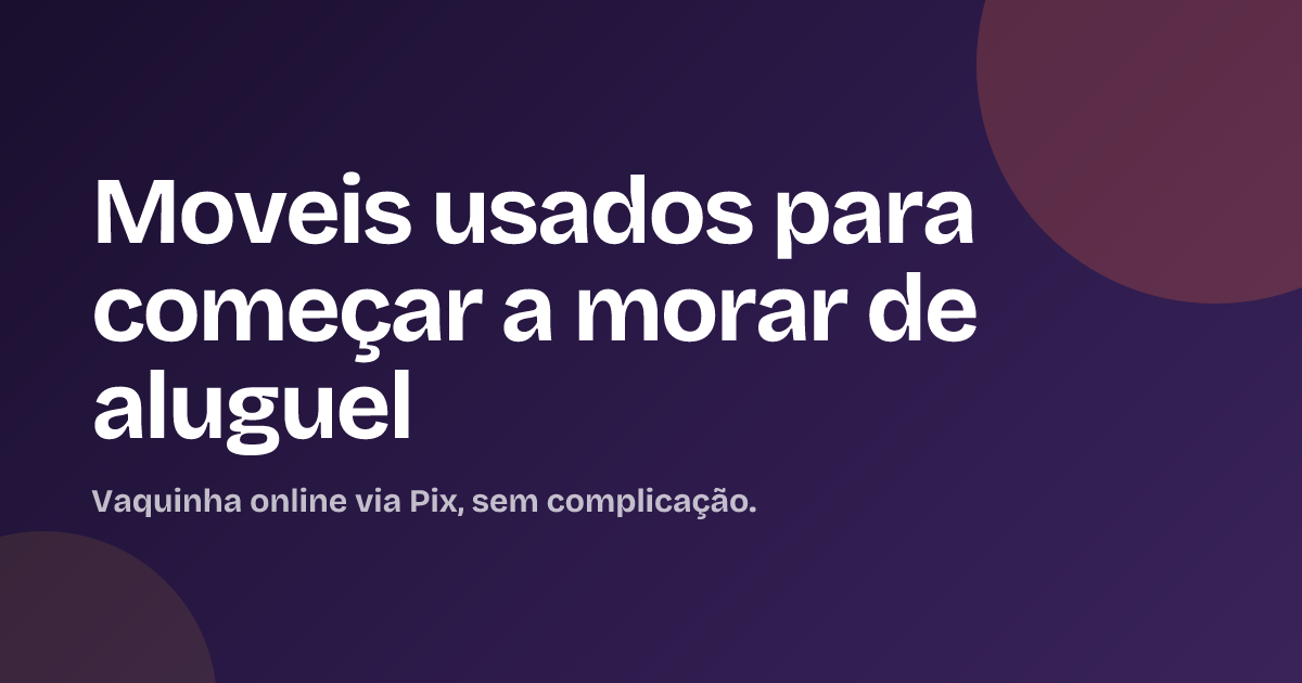 Moveis usados para começar a morar de aluguel