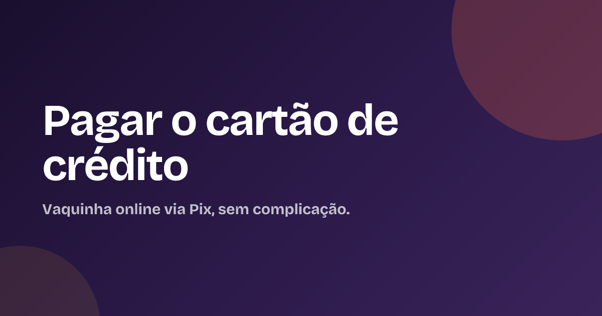Pagar o cartão de crédito