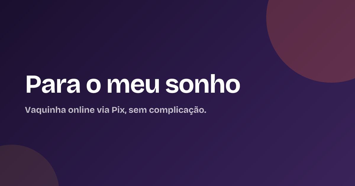 Para o meu sonho