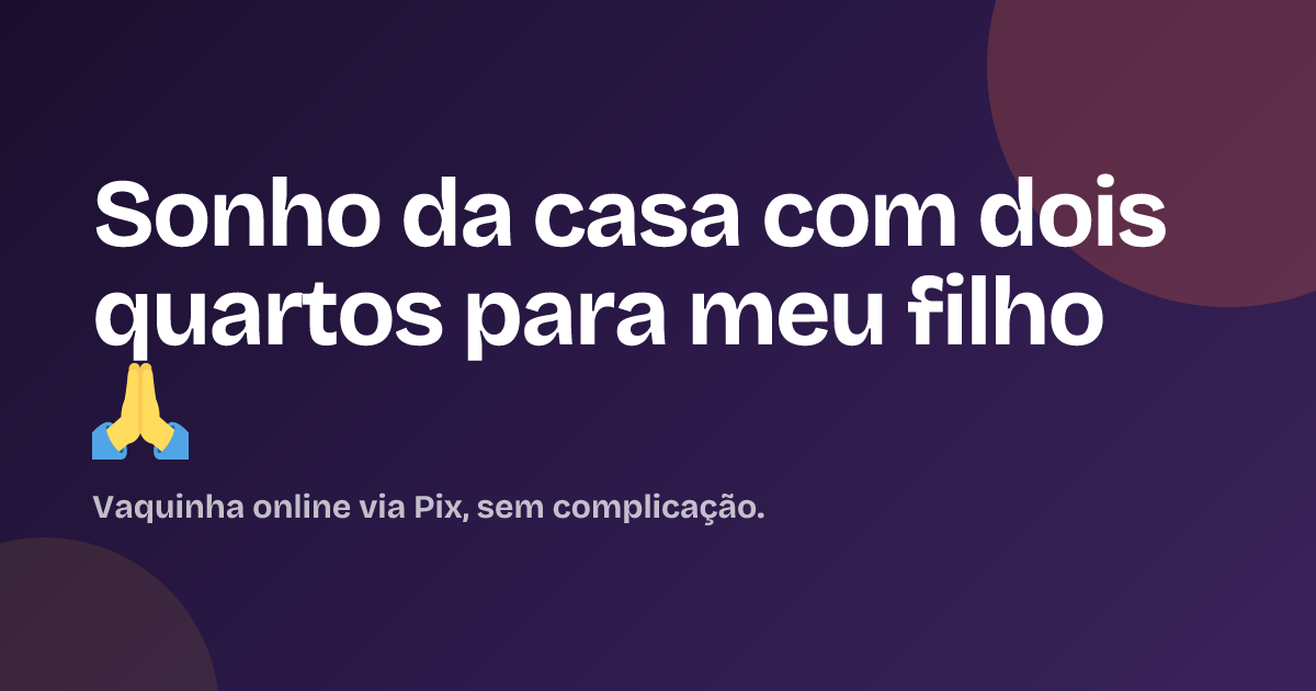 Sonho da casa com dois quartos para meu filho 🙏