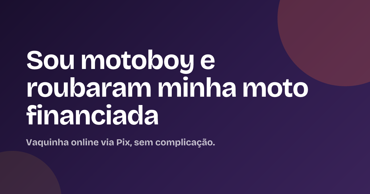 Sou motoboy e roubaram minha moto financiada