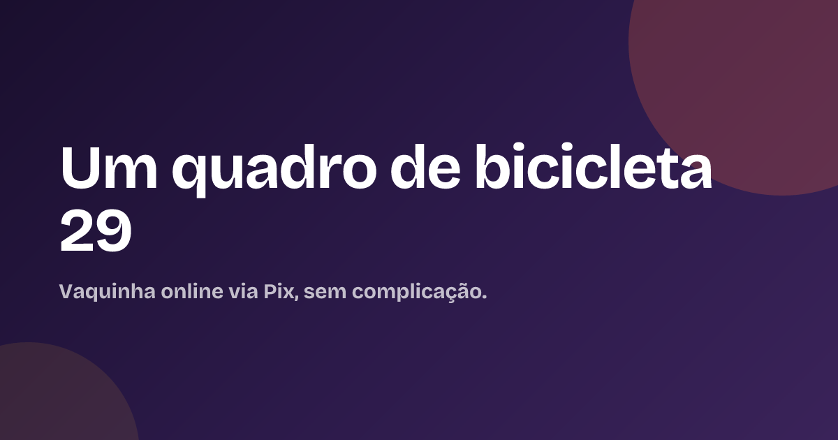 Um quadro de bicicleta 29